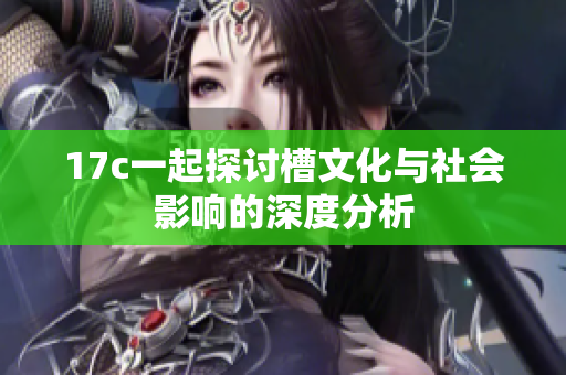 17c一起探讨槽文化与社会影响的深度分析
