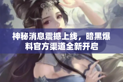神秘消息震撼上线，暗黑爆料官方渠道全新开启
