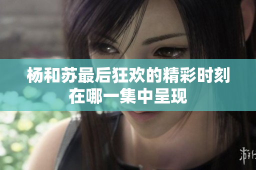 杨和苏最后狂欢的精彩时刻在哪一集中呈现