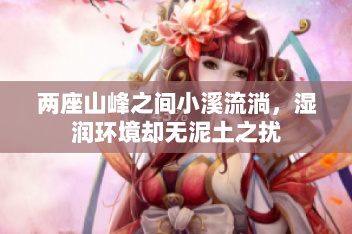 两座山峰之间小溪流淌，湿润环境却无泥土之扰