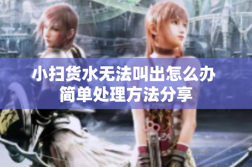 小扫货水无法叫出怎么办 简单处理方法分享