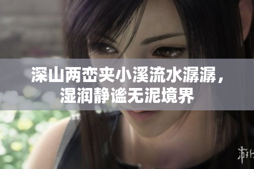 深山两峦夹小溪流水潺潺，湿润静谧无泥境界