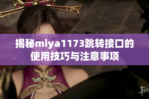 揭秘miya1173跳转接口的使用技巧与注意事项