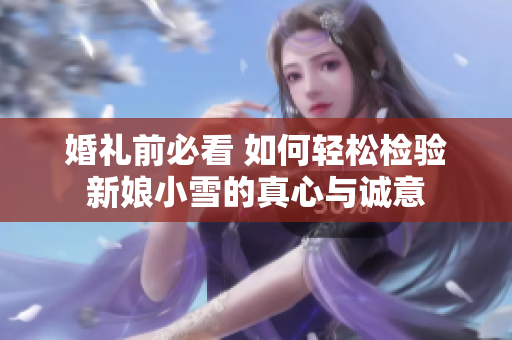 婚礼前必看 如何轻松检验新娘小雪的真心与诚意
