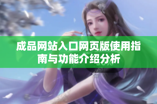 成品网站入口网页版使用指南与功能介绍分析